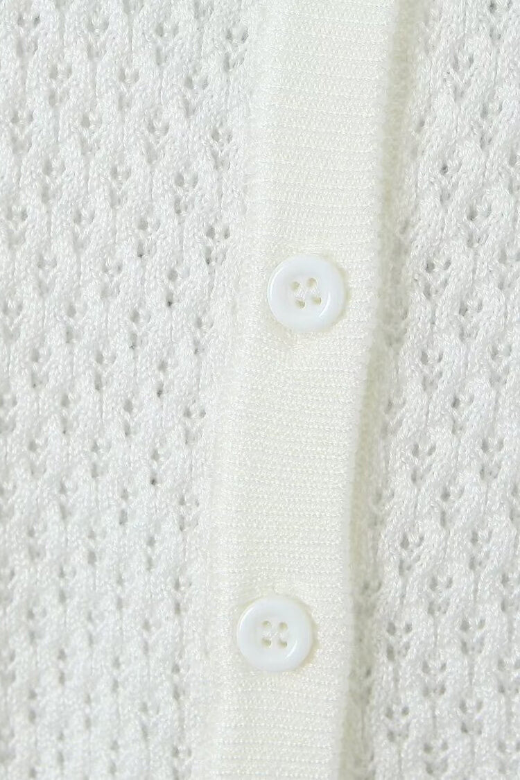 Rosedress Cropped Crew Neck Button-Up Long Sleeve Cardigan