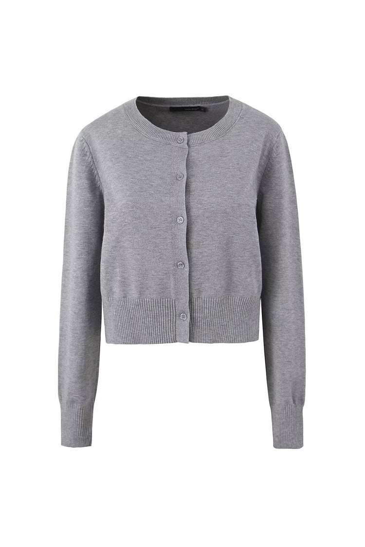 Rosedress Cropped Cardigan with Drop Shoulders and Buttons