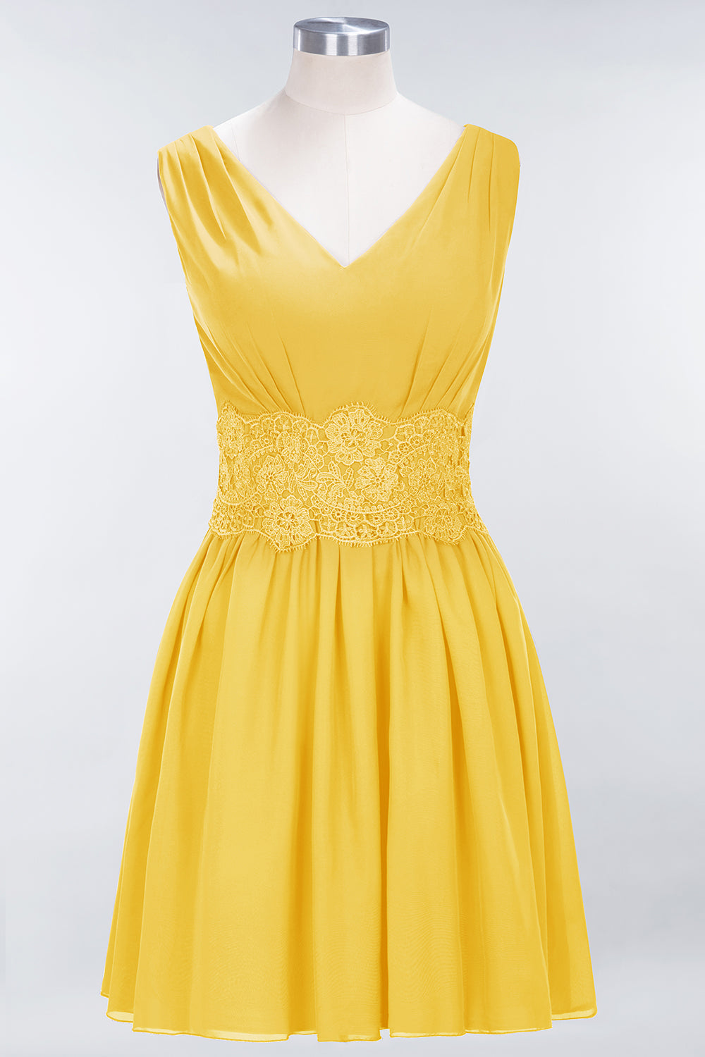 Pretty V-Neck Short Sleeveless Lace Bridesmaid dresses - Fashionpara