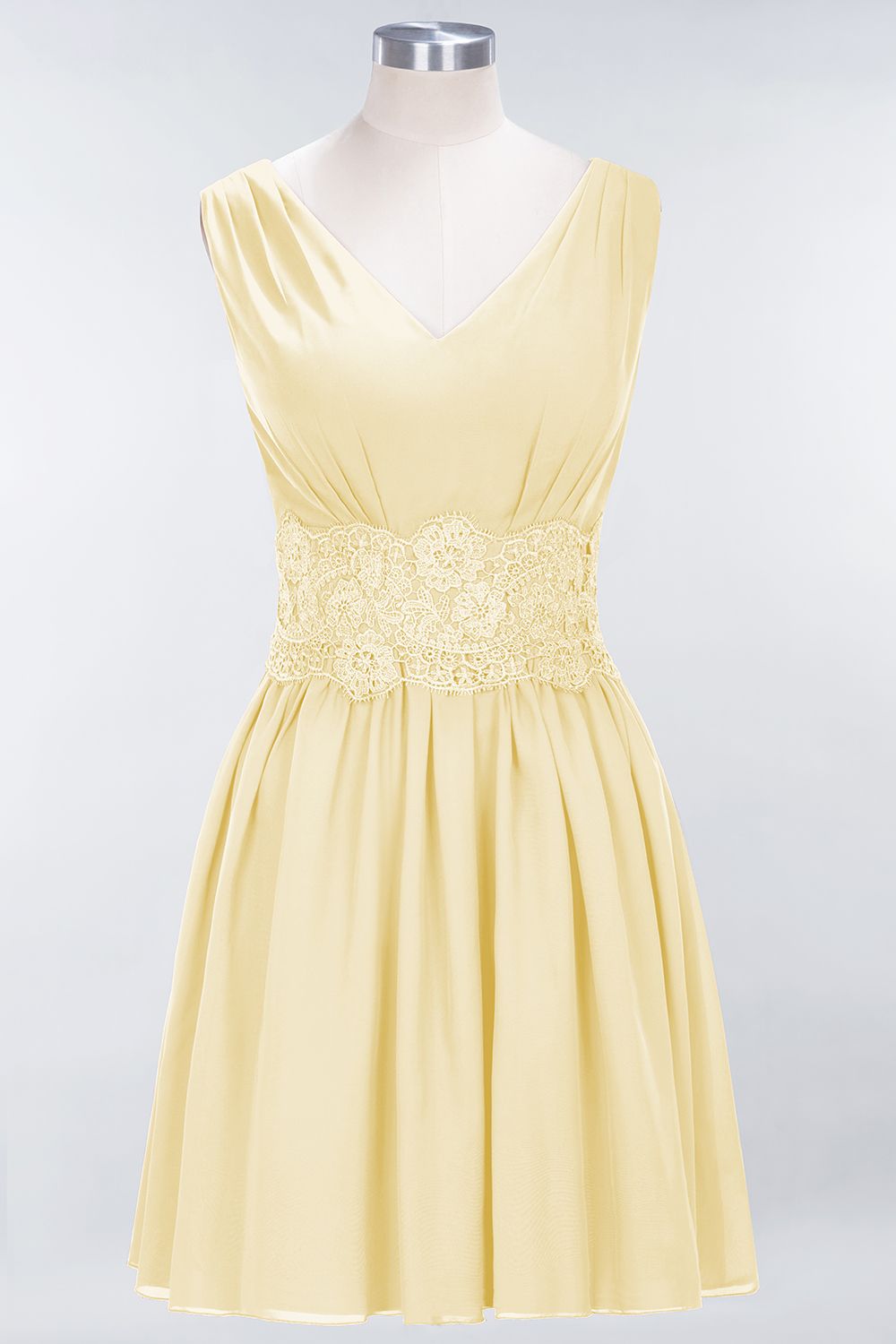 Pretty V-Neck Short Sleeveless Lace Bridesmaid dresses - Fashionpara
