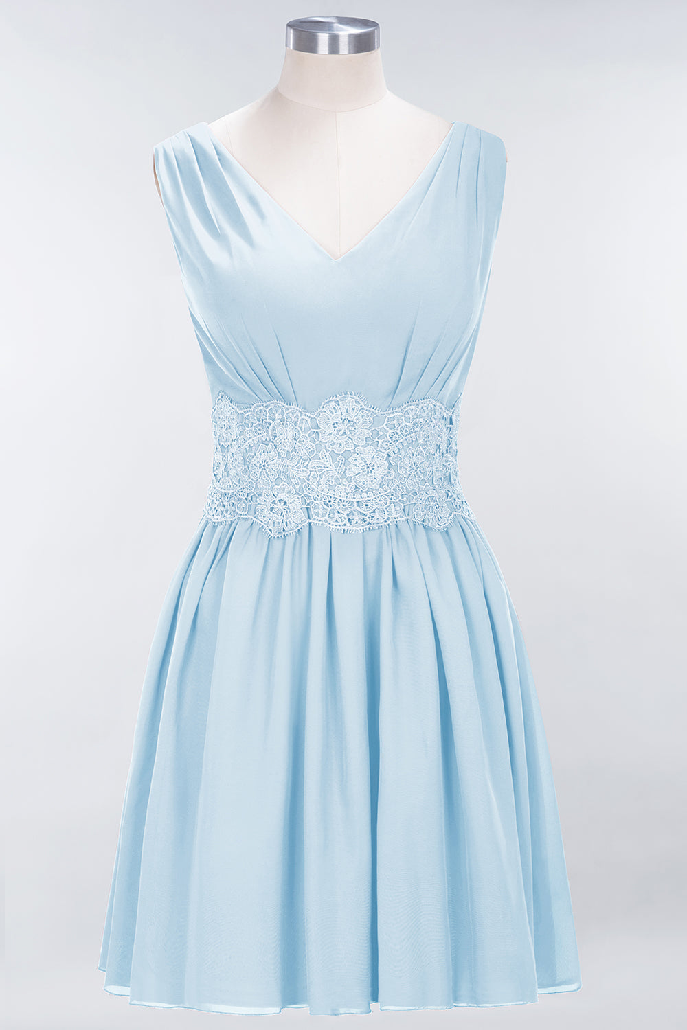 Pretty V-Neck Short Sleeveless Lace Bridesmaid dresses - Fashionpara
