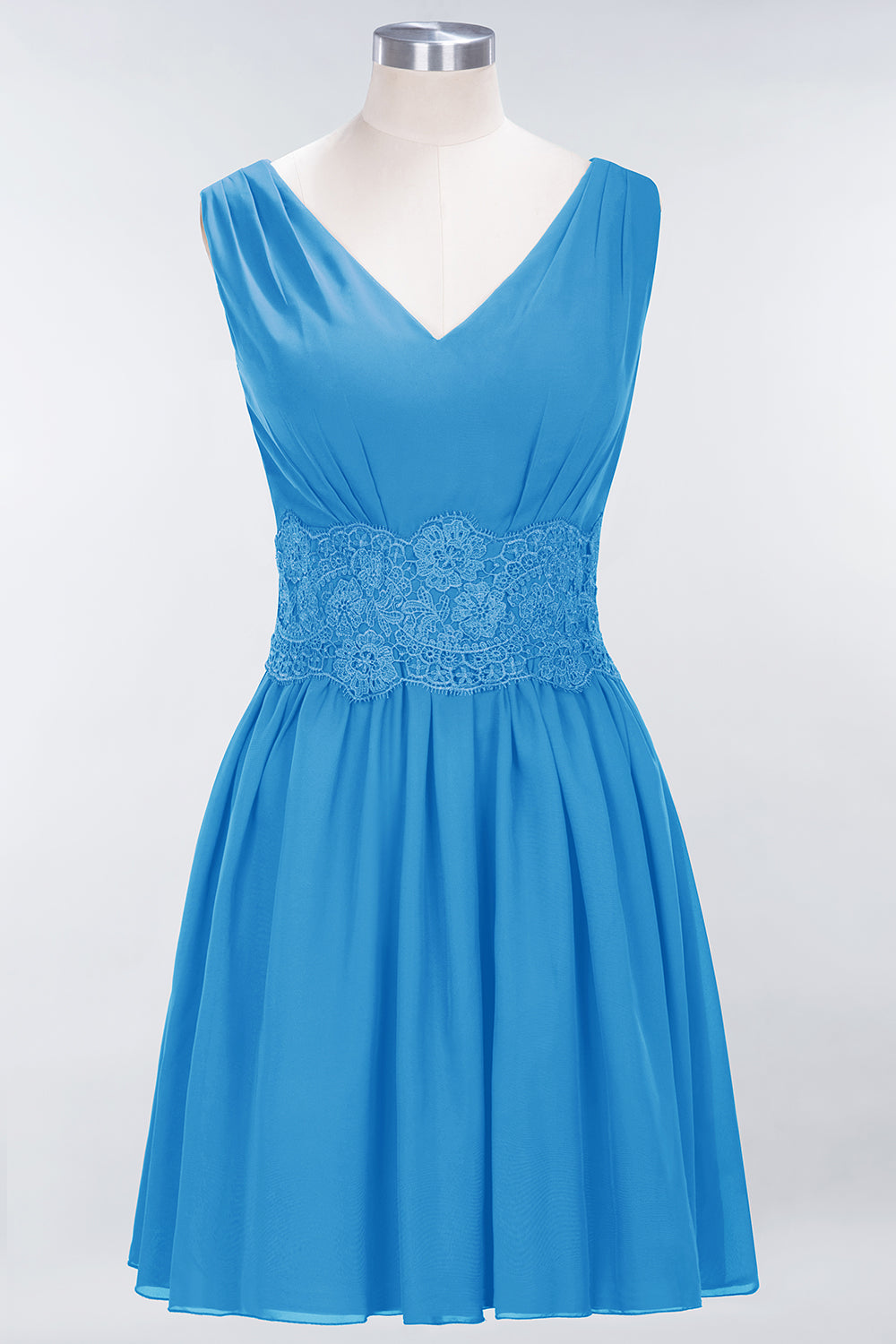 Pretty V-Neck Short Sleeveless Lace Bridesmaid dresses - Fashionpara