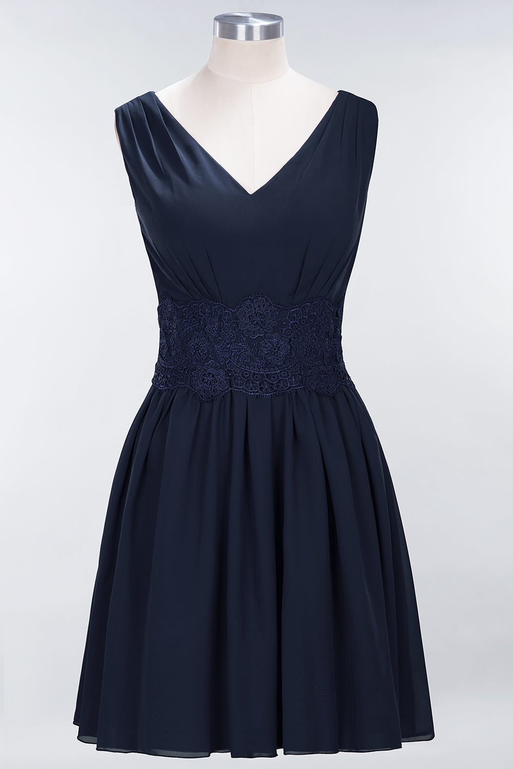 Pretty V-Neck Short Sleeveless Lace Bridesmaid dresses