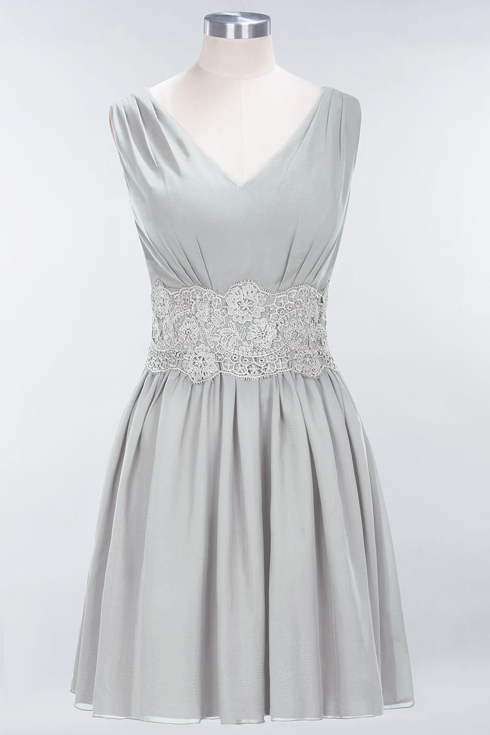 Pretty V-Neck Short Sleeveless Lace Bridesmaid dresses