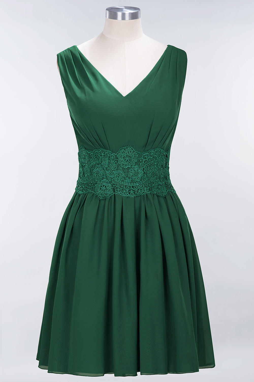 Pretty V-Neck Short Sleeveless Lace Bridesmaid dresses
