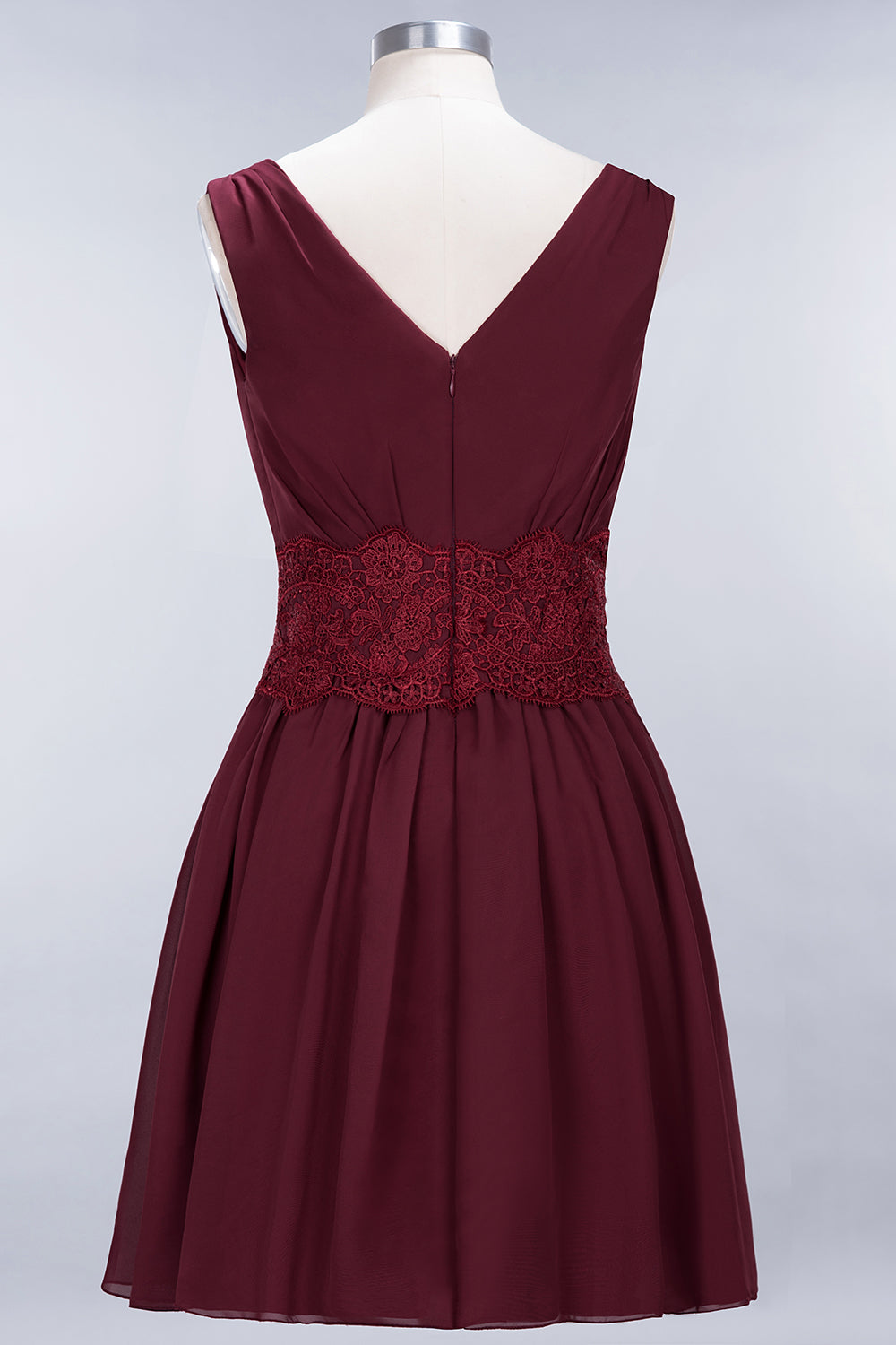 Pretty V-Neck Short Sleeveless Lace Bridesmaid dresses