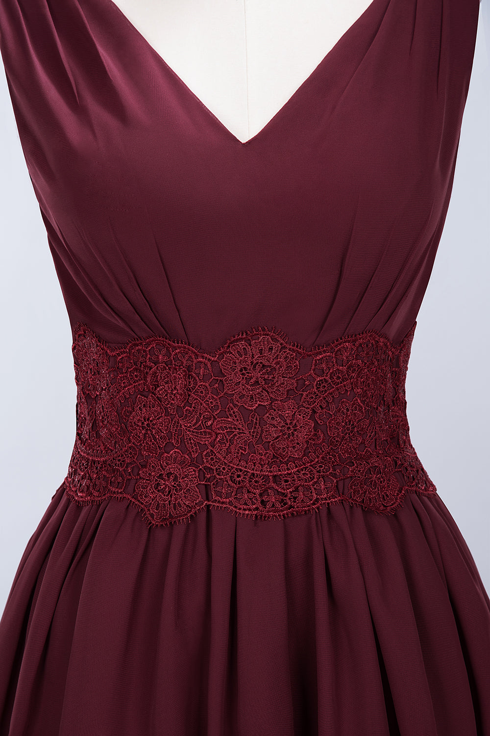 Pretty V-Neck Short Sleeveless Lace Bridesmaid dresses
