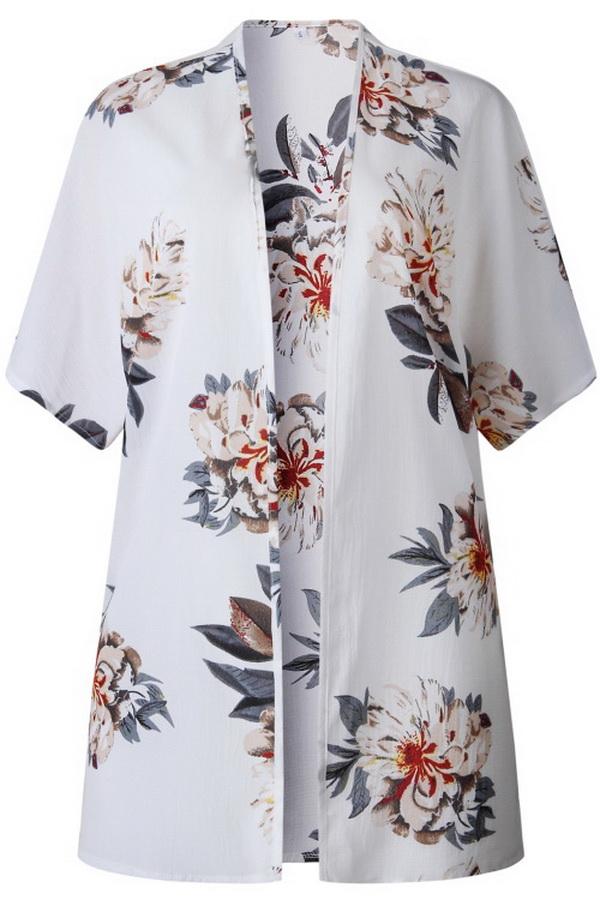 Short Sleeve Printed Cardigan Jacket for Effortless Style