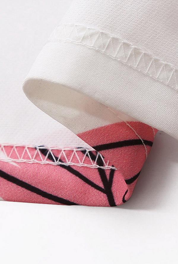 Printed Round Collar Sleeveless Pocket Dress