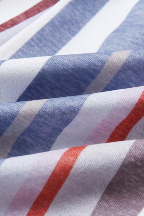 Printed Striped Pocket Shorts With Belt