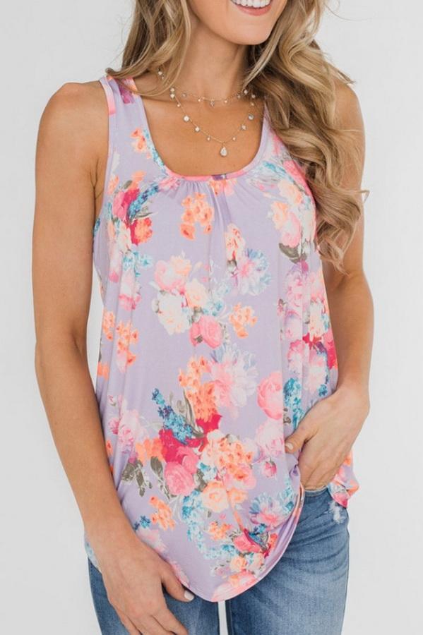 Printed T-shirt With Round Collar