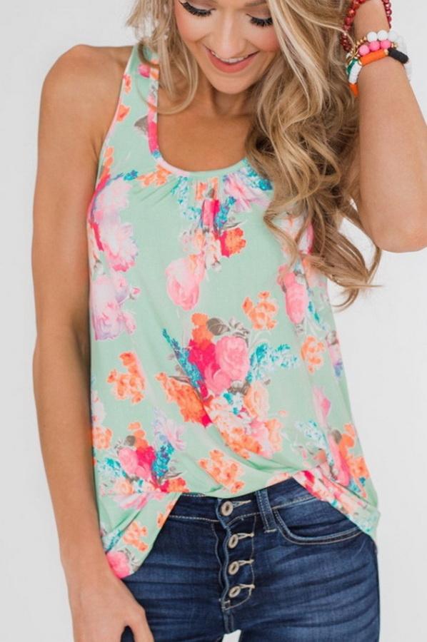 Printed T-shirt With Round Collar