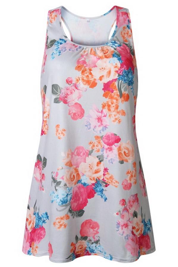 Printed T-shirt With Round Collar