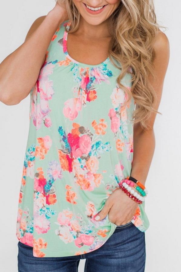 Printed T-shirt With Round Collar