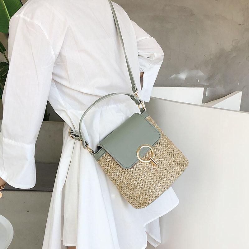 Marni Straw Bucket Crossbody Bag