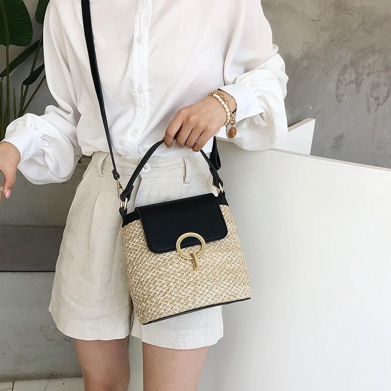 Marni Straw Bucket Crossbody Bag