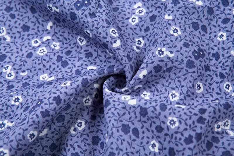 Ditsy Floral Ruffle-Trim Button-Down Bodycon Mini Dress 13