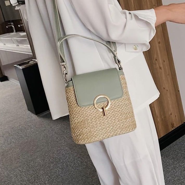 Marni Straw Bucket Crossbody Bag
