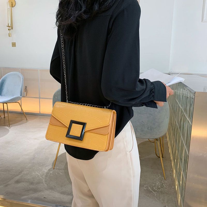 Mala Croc Effect Chain Crossbody Bag