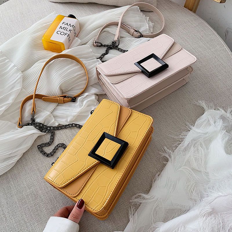 Mala Croc Effect Chain Crossbody Bag