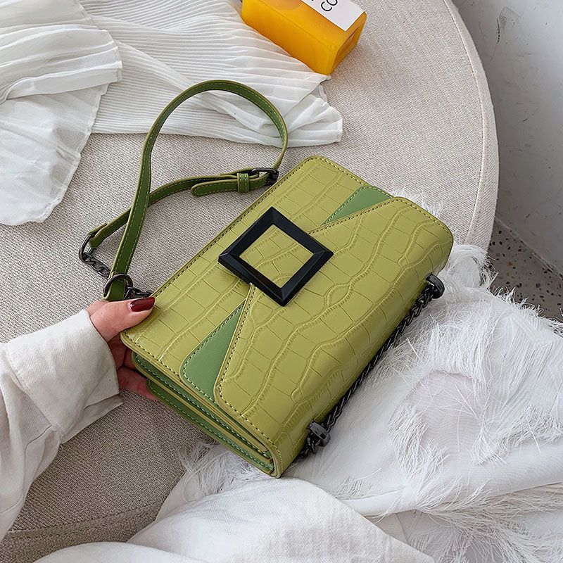 Mala Croc Effect Chain Crossbody Bag