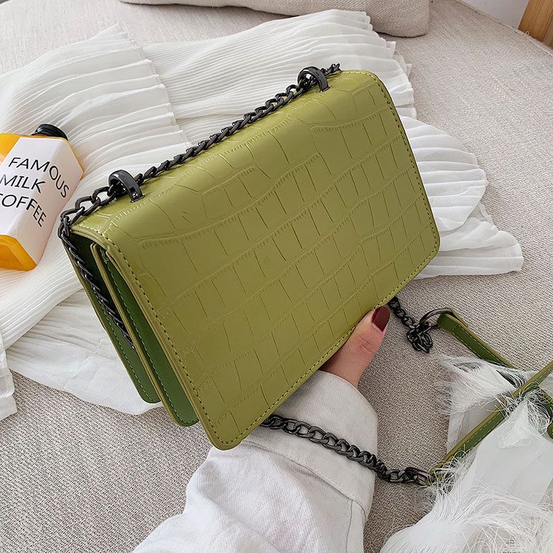 Mala Croc Effect Chain Crossbody Bag