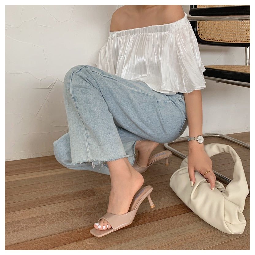 Monae Kitten Heeled Slide Sandals