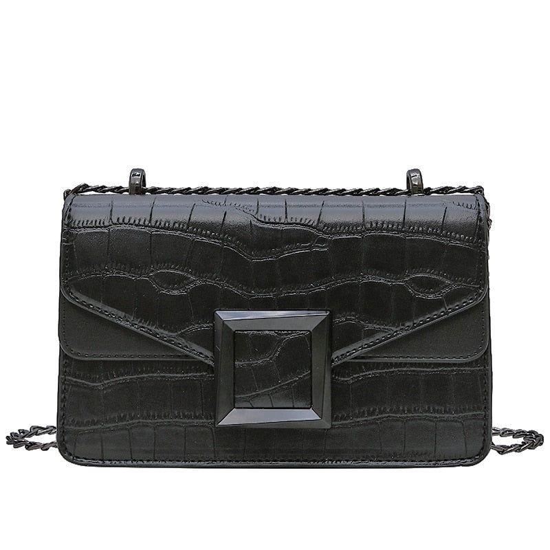 Mala Croc Effect Chain Crossbody Bag