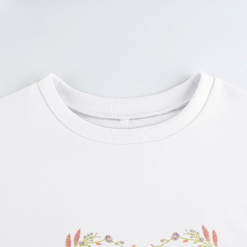 Malina Kitty Flower Print Vintage Sweatshirt