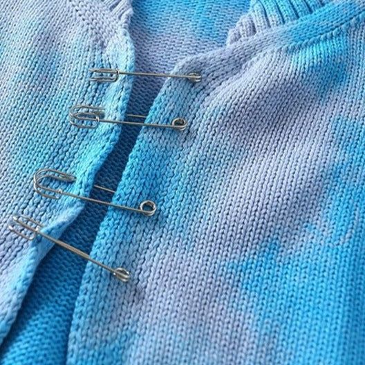 Time For Fun Safety Pin Knitted Cardigan