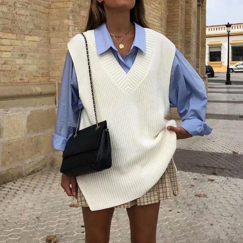 Wandering Knit Oversized Vest 2