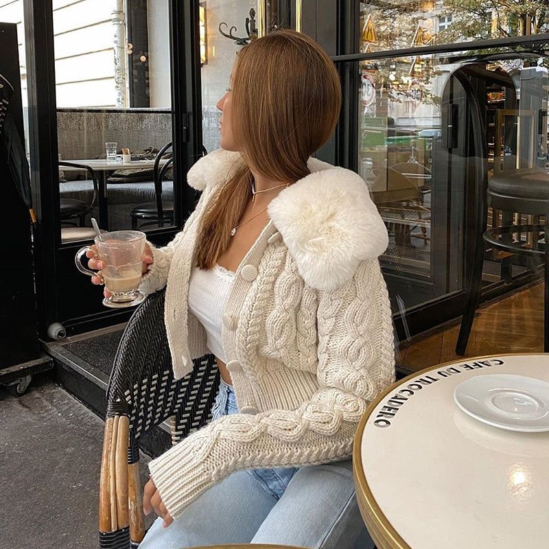 Hannie Faux Fur Knitted Cardigan 7