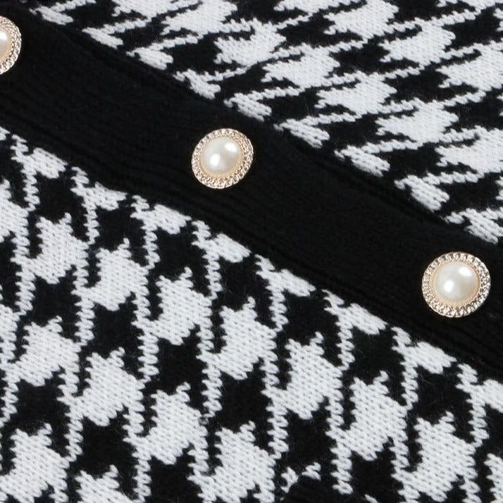 Voice My Style Houndstooth Pattern Button Cardigan 5