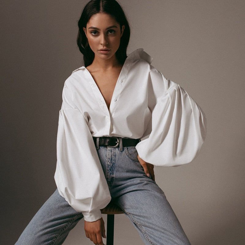 Linda Lantern Sleeve Casual Shirt
