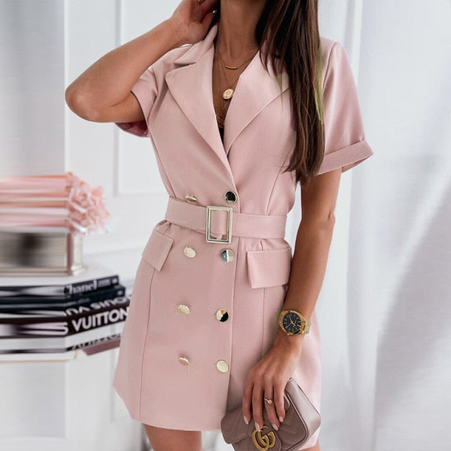 Shawl Collar Long Sleeve Wrap Belted Mini Dress 5