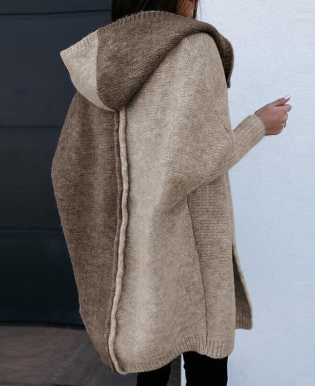 Loose Leopard Print Letter Hooded Cardigan