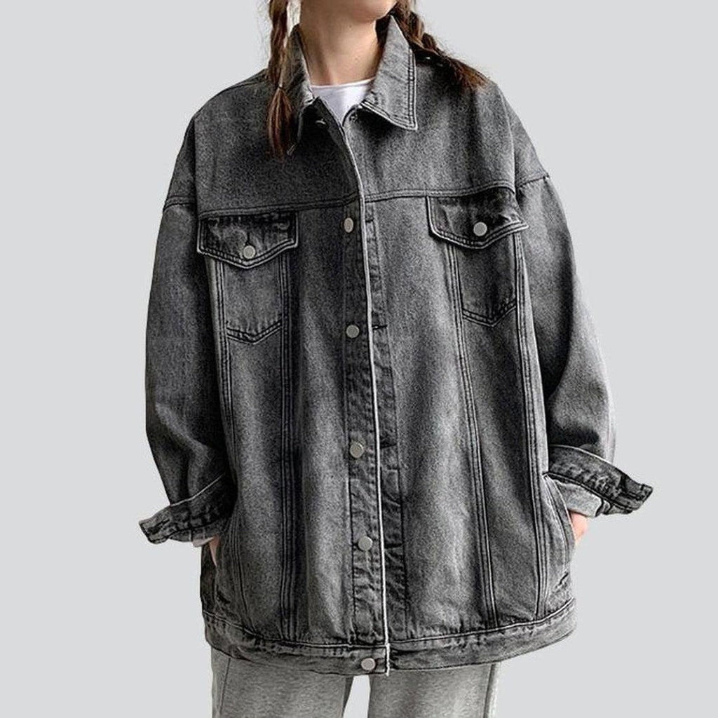 Long oversized denim jacket 7