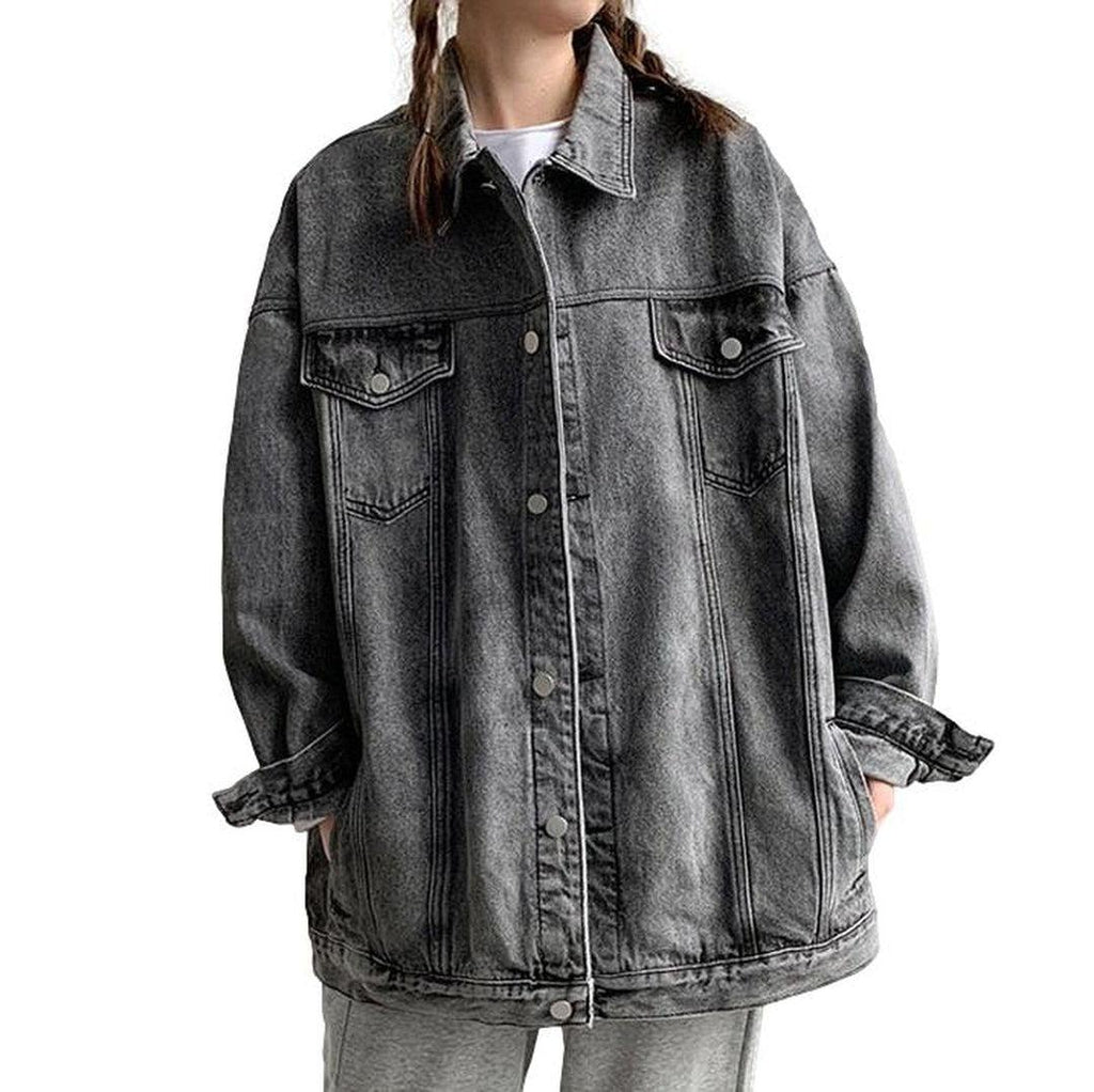 Long oversized denim jacket 6