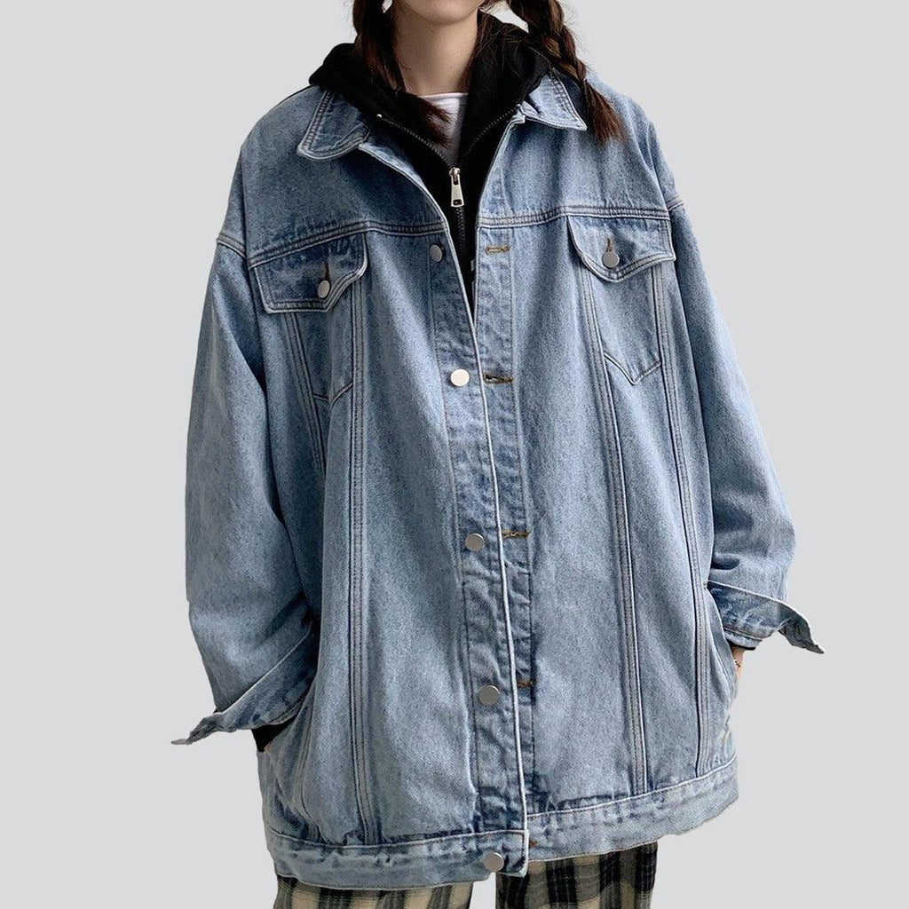 Long oversized denim jacket 10