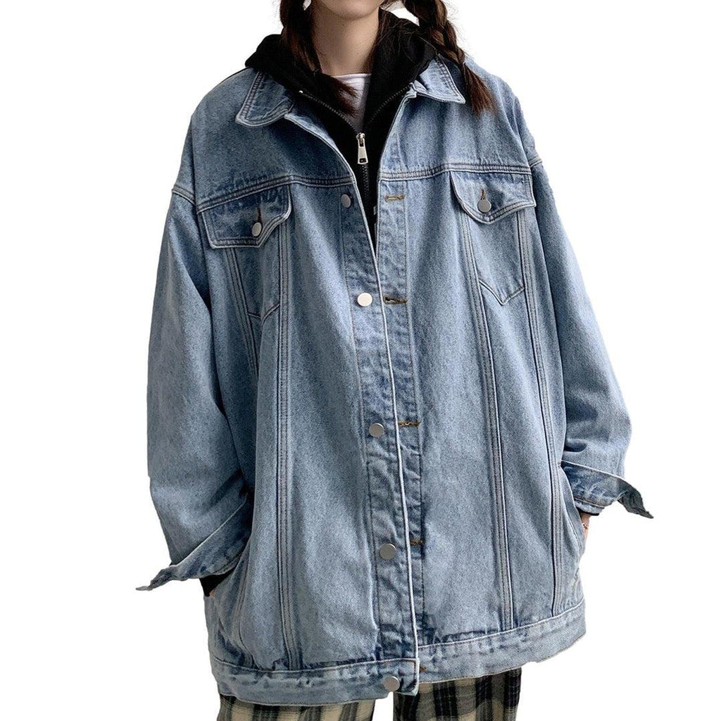 Long oversized denim jacket 5