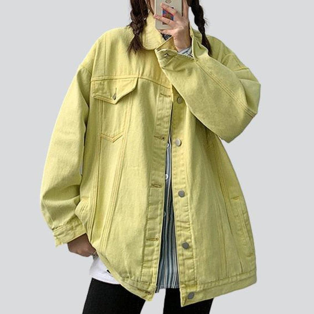 Long oversized denim jacket 8
