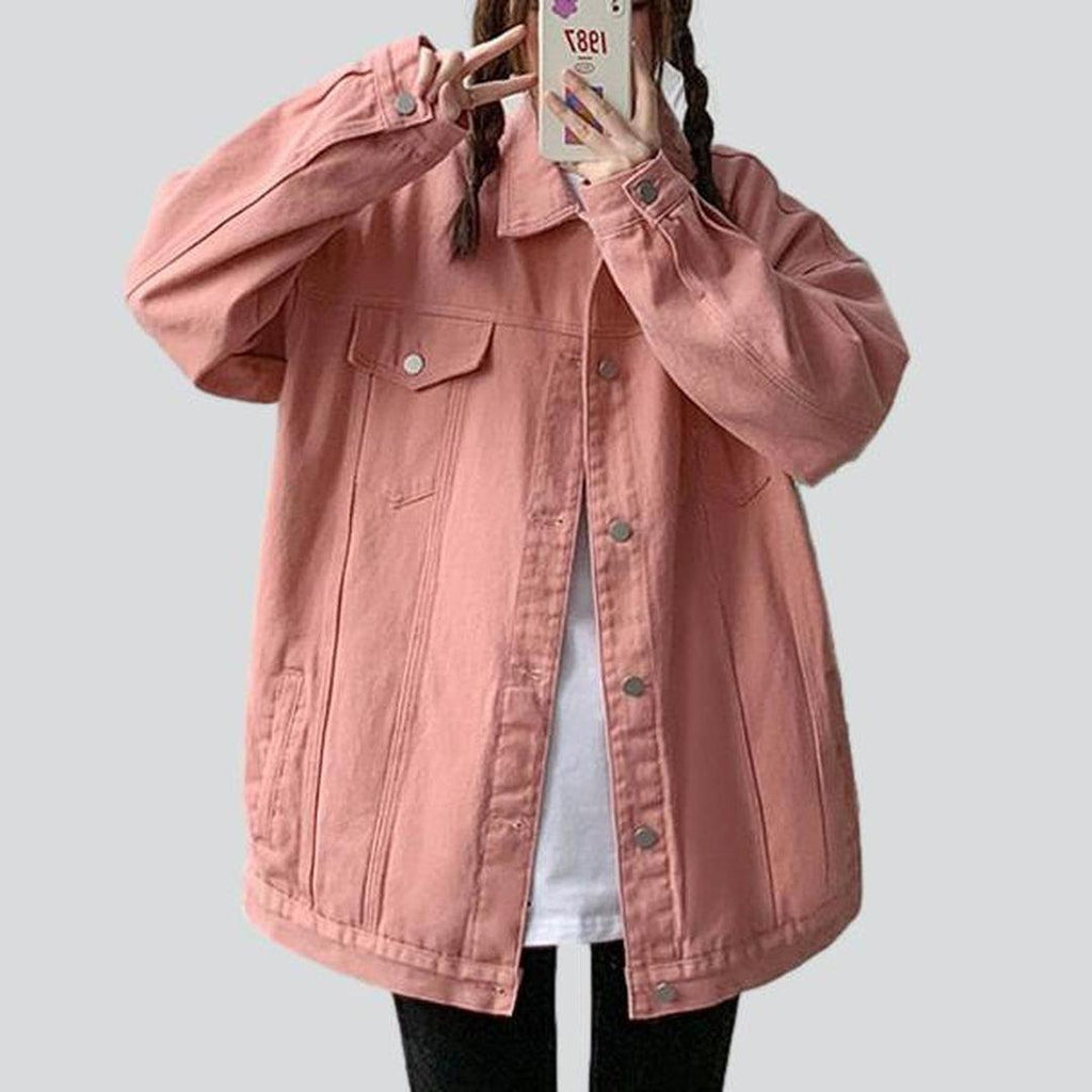 Long oversized denim jacket 9