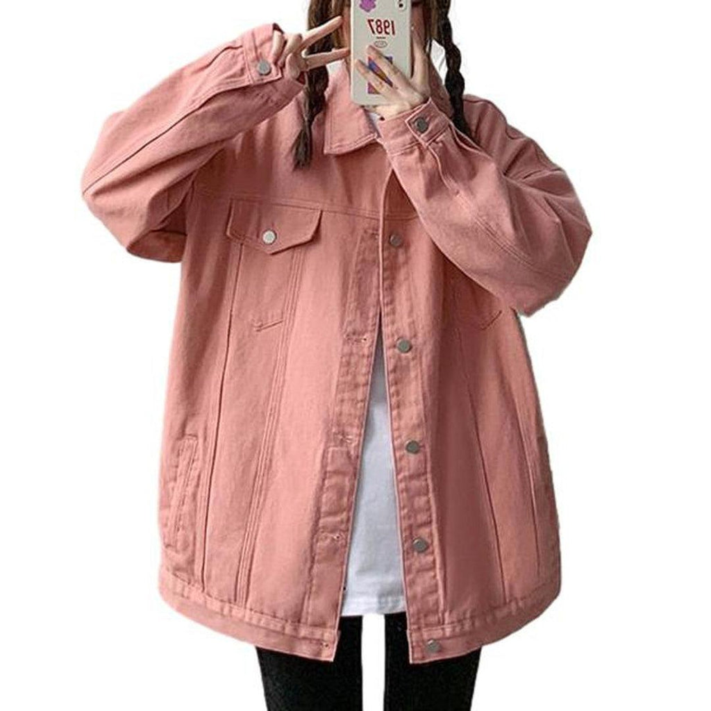 Long oversized denim jacket 4