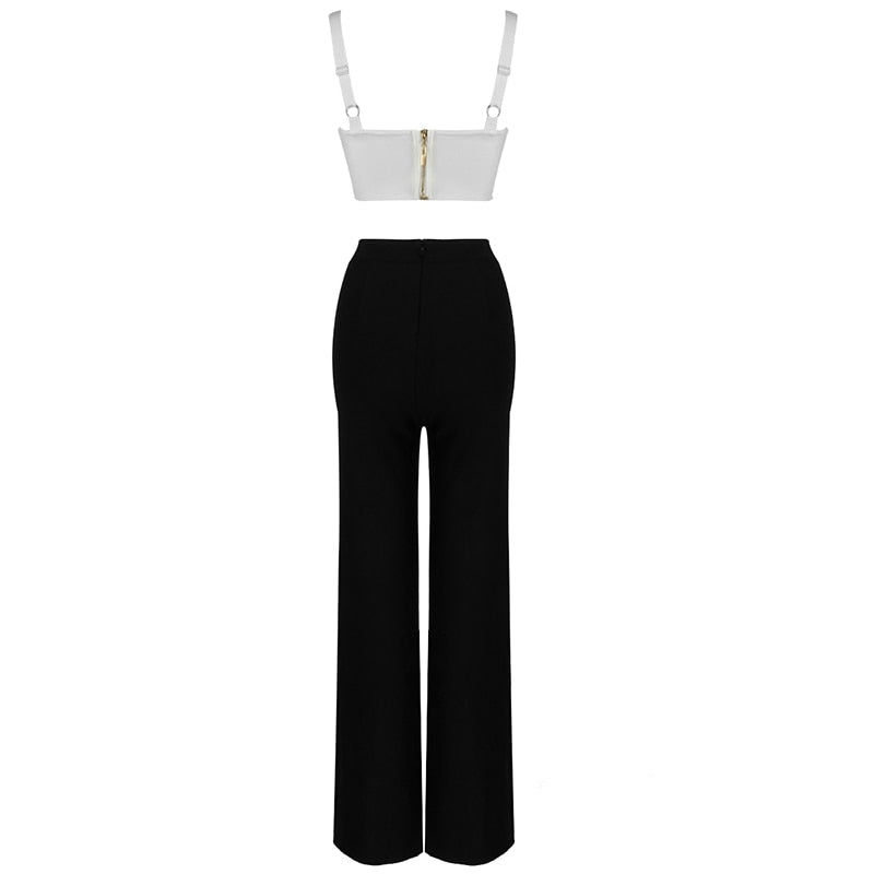 Celine Bandage Two Piece Top and Pants Set