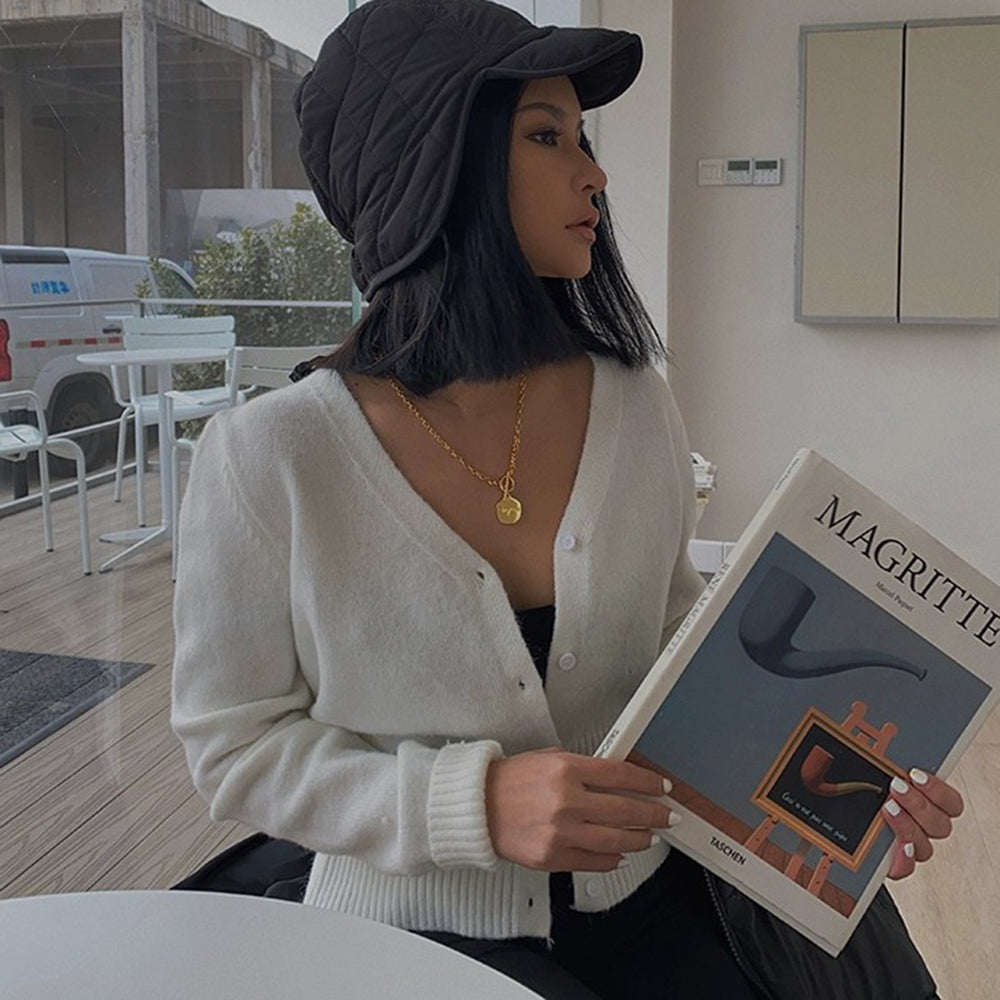 Stylish Orro Shop Short Solid Knit Cardigan for Versatile Wear