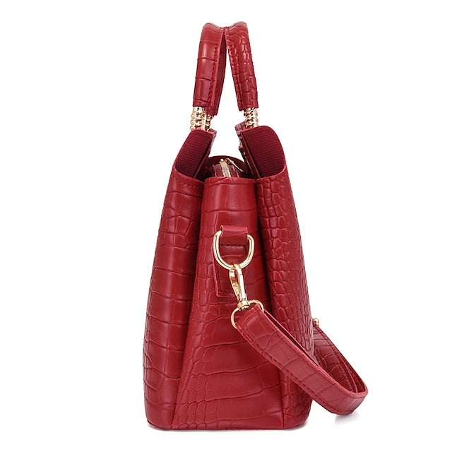 Set Leather Purse Going Bag PU Pcs Office 3 out