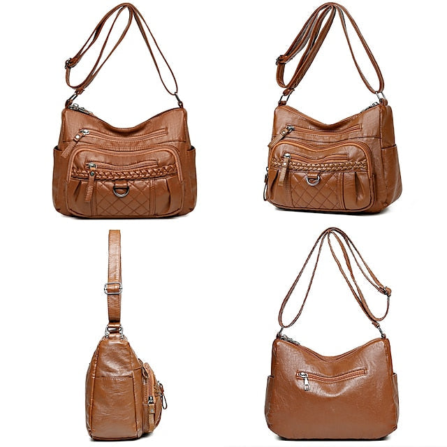 PU Shoulder Leather Bag Crossbody Hobo