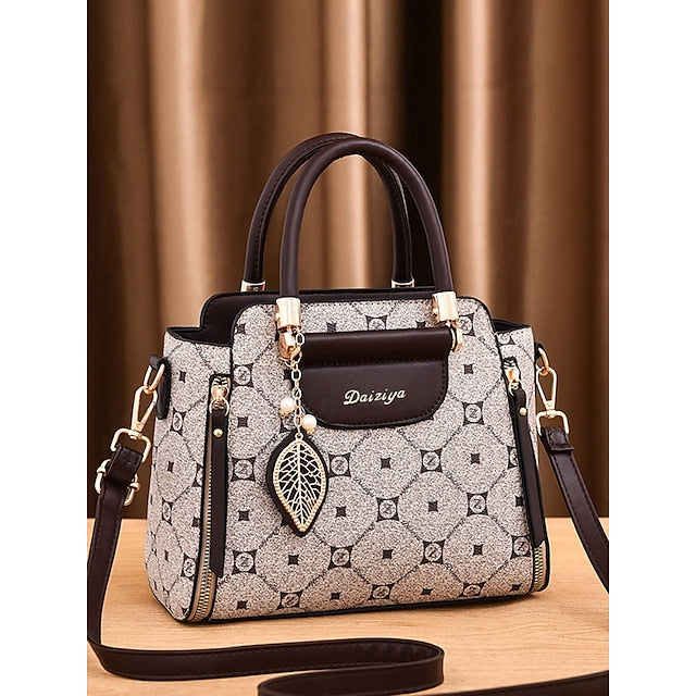 Accents Elegant Faux with Red and Leather Handbag