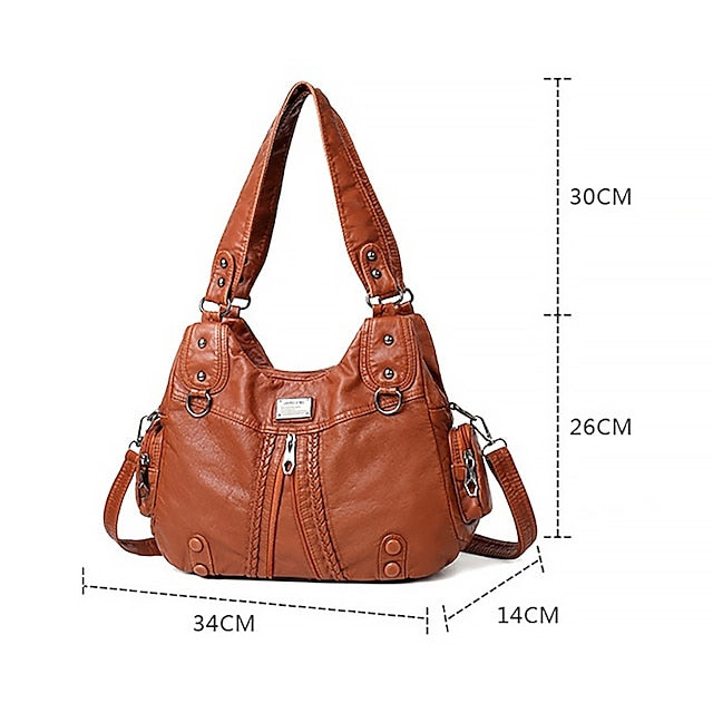 Boston Leather Handbag Shoulder Bag Hobo PU