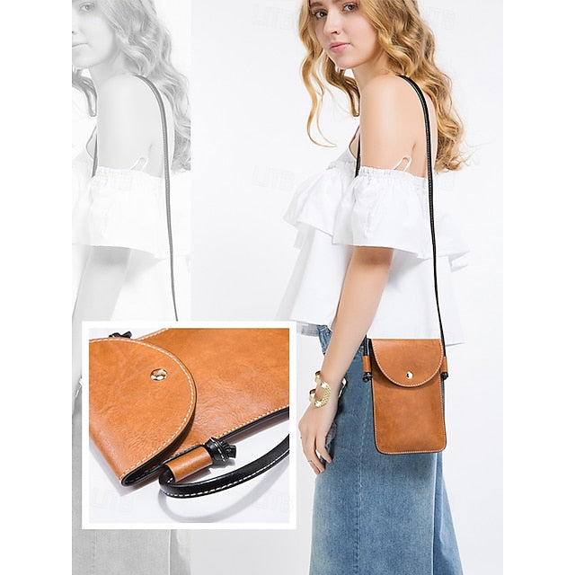 Faux Leather Shoulder 4-Piece Handbag Bag Set